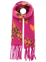 Zwillingsherz Szal "Heart Leo" w kolorze różowym - 220 x 40 cm rozmiar: onesize. Różowe szaliki Zwillingsherz, bez wzorów, z materiału. Za 91.95 zł.