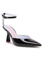 Chiara Ferragni Sandały CF3141-001 Czarny. Czarne sandały Chiara Ferragni, bez wzorów, ze skóry, bez obcasa, na słupku, bez zapięcia. Za 779.99 zł.