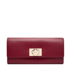 Duży Portfel Damski Furla. Czerwone portfele Furla, bez wzorów. Za 889.99 zł.