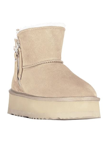 Geographical Norway Botki zimowe "Ozipcache" w kolorze beżowym rozmiar: 37. Brązowe botki Geographical Norway, na zimę, bez wzorów, z futra, bez obcasa, bez zapięcia. Za 157.35 zł.