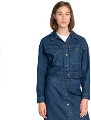 LEE SEASONAL RIDER JACKET KURTKA JEANSOWA DAMSKA DARK WILMA L54HDJGR 112112779. Kurtki Lee, l, bez wzorów, z jeansu, bez kaptura. W wyprzedaży za 159.99 zł.
