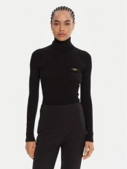 Elisabetta Franchi Golf MK-11B-56E2-V290 Czarny Slim Fit. Czarne golfy Elisabetta Franchi, bez wzorów, z syntetyku, bez ramiączek. Za 1,259.00 zł.