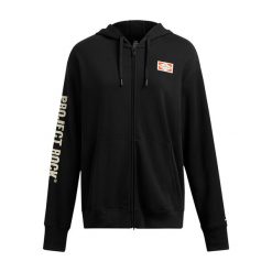 Bluza damska Under Armour Project Rock HWT Full Zip Hard at Work. Czarne bluzy Under Armour, xs, bez wzorów, bez kaptura. Za 339.99 zł.