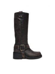 Vic Matié Kozaki 1F2354D HF06F050150 Szary. Szare kozaki Vic Matié, ze skóry, bez obcasa, na słupku, bez zapięcia. Za 2,509.00 zł.