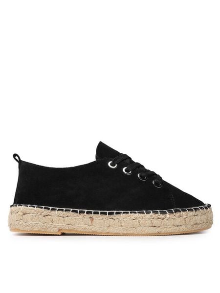 Jenny Fairy Espadryle HZF098-01 Czarny. Czarne espadryle Jenny Fairy, bez wzorów, z materiału, bez obcasa, bez zapięcia. Za 119.99 zł.