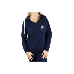 Bluza dresowa sportowa damska GymHero Hoodie NAVY-RACE. Niebieskie bluzy Gym Hero, bez wzorów, z bawełny, z kapturem. Za 99.99 zł.