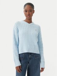 Tommy Hilfiger Sweter WW0WW48433 Niebieski jasny Regular Fit. Niebieskie swetry TOMMY HILFIGER, m, bez wzorów, z bawełny, bez ramiączek. Za 649.99 zł.