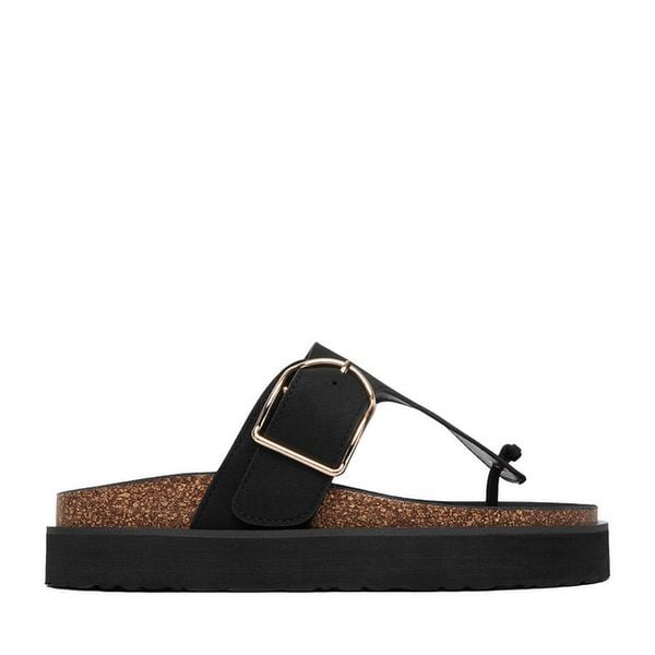 Japonki DeeZee. Czarne klapki DeeZee, bez wzorów, bez obcasa. Za 129.99 zł.