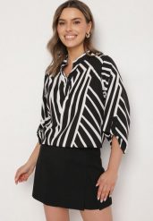 Czarna Koszula z Bawełną i Geometrycznym Wzorem Tiarine. Czarne koszule Born2be, l, bez wzorów, z bawełny, klasyczne, bez kołnierzyka, bez ramiączek. Za 54.99 zł.