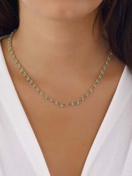 Luja Bijoux Pozłacany naszyjnik z kryształkami rozmiar: onesize. Żółte naszyjniki Luja Bijoux, z kryształem, metalowe. Za 66.45 zł.