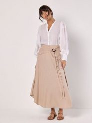 Apricot Spódnica w kolorze beżowym rozmiar: M. Brązowe spódnice Apricot, na co dzień, m, bez wzorów, z tkaniny, maxi, asymetryczne. Za 86.99 zł.
