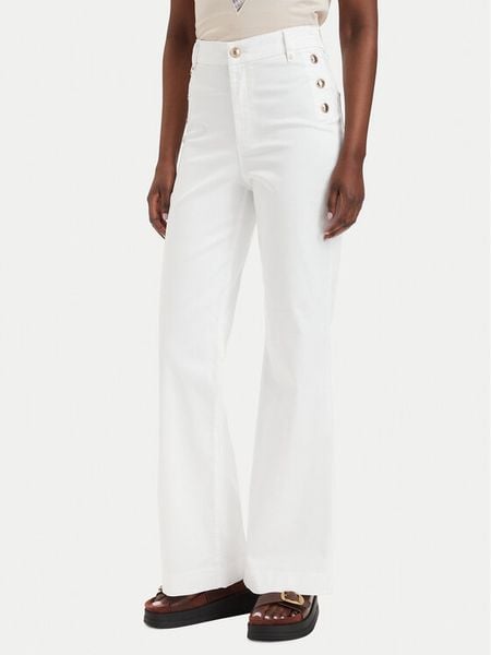 Guess Jeansy W6GA0P W2440 Biały Regular Fit. Białe jeansy Guess, z aplikacjami. Za 319.99 zł.