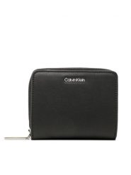Calvin Klein Mały Portfel Damski Ck Must Z/A Walle W/Flap Md K60K610300 Czarny. Czarne portfele Calvin Klein, bez wzorów, ze skóry. Za 149.99 zł.