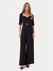Rinascimento Kombinezon CFC0125323003 Czarny Wide Leg. Czarne sukienki Rinascimento, s, bez wzorów, z syntetyku, bez kołnierzyka, bez ramiączek. Za 659.99 zł.