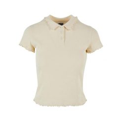 Koszulka Polo Damska Prążkowana. Brązowe koszulki polo Urban Classics, bez wzorów, prążkowane, bez ramiączek. Za 115.99 zł.