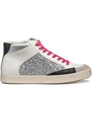 Geox Sneakersy "Blomiee" w kolorze srebrno-czarno-kremowym rozmiar: 40. Brązowe trampki Geox, bez wzorów, z materiału, za kostkę, bez zapięcia. Za 259.13 zł.