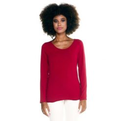 Koszulka na co dzień na siłownię. Czerwone bluzki LEONE 1947 APPAREL, bez wzorów, z bawełny, sportowe, bez kołnierzyka, bez ramiączek. W wyprzedaży za 67.30 zł.