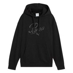 Damska Bluza Z Kapturem ESS Script Comfort. Czarne bluzy Puma, bez wzorów, z kapturem. Za 256.99 zł.