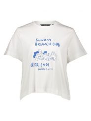 Vero Moda Koszulka w kolorze białym rozmiar: XL. Białe bluzki Vero Moda, xl, bez wzorów, z bawełny, bez kołnierzyka, bez ramiączek. Za 61.31 zł.