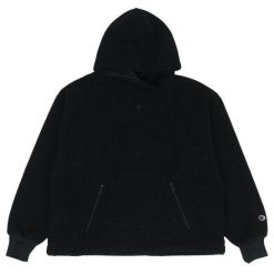 Damska Bluza Z Markowym Rękawem. Czarne bluzy Champion, bez wzorów, bez kaptura. Za 343.99 zł.