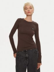 ROTATE Bluzka Zildu 113132573 Brązowy Regular Fit. Brązowe bluzki ROTATE, bez wzorów, z bawełny, bez kołnierzyka, bez ramiączek. Za 139.99 zł.