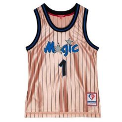 Koszulka Orlando Magic Swingman 75TH 1994/95. Czerwone bluzki Mitchell & Ness, bez wzorów, sportowe, bez kołnierzyka, bez ramiączek. Za 672.00 zł.