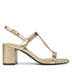 Sandały Tommy Hilfiger. Żółte sandały TOMMY HILFIGER, bez wzorów, bez obcasa, na słupku, bez zapięcia. Za 419.99 zł.