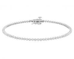 Bransoletka z białego złota z brylantami - 17 cm - 0,47 ct - próba 585. Białe bransoletki Apart, z brylantem, złote. Za 9,290.00 zł.