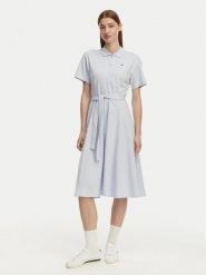 Lacoste Sukienka koszulowa EF9621 Niebieski jasny Regular Fit. Niebieskie sukienki Lacoste, bez wzorów, z bawełny, bez kołnierzyka, bez ramiączek, koszulowe. Za 719.99 zł.