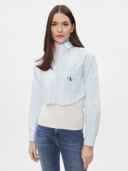 Calvin Klein Jeans Koszula J20J222614 Niebieski Cropped Fit. Niebieskie koszule Calvin Klein Jeans, l, bez wzorów, z bawełny, bez kołnierzyka, bez ramiączek. Za 109.99 zł.