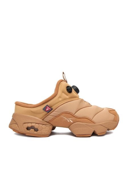 Reebok Klapki EO-INSTAPUMP FURY MULE 100230816 Beżowy. Brązowe klapki Reebok, bez wzorów, z materiału, bez obcasa. Za 389.99 zł.