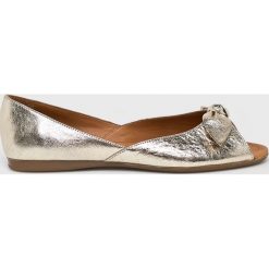 Badura - Baleriny. Żółte baleriny Badura, bez wzorów, z materiału, bez obcasa. W wyprzedaży za 259.90 zł.