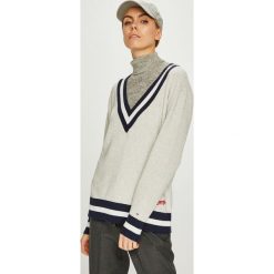Tommy Jeans - Sweter. Szare swetry Tommy Jeans, s, bez wzorów, z bawełny, bez ramiączek. W wyprzedaży za 299.90 zł.
