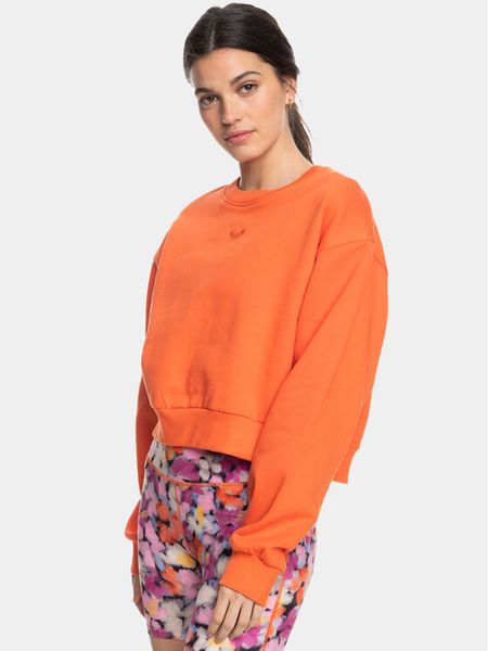 Roxy Bluza Ess Nrj Cn Otlr ERJFT04670 Pomarańczowy Regular Fit. Brązowe bluzy Roxy, xs, bez wzorów, z bawełny, bez kaptura. Za 139.99 zł.