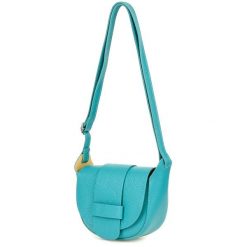 Listonoszka skórzana Vera Pelle niebieska X41. Niebieskie torebki klasyczne bez wzorów, ze skóry, bez dodatków. Za 139.90 zł.