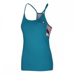Damski tank top Ocun Artista blue. Niebieskie koszulki sportowe Ocun, bez wzorów, z materiału, bez ramiączek, wspinaczkowe. Za 220.50 zł.
