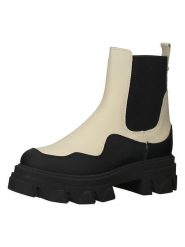 Steve Madden Skórzane sztyblety w kolorze beżowo-czarnym rozmiar: 39. Brązowe botki Steve Madden, bez wzorów, bez obcasa, bez zapięcia. Za 260.99 zł.