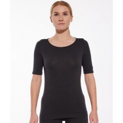 Koszulka damska z krótkim rękawem Brubeck JOGA MERINO. Szare bluzki Brubeck, bez wzorów, sportowe, bez kołnierzyka, bez ramiączek. Za 199.99 zł.