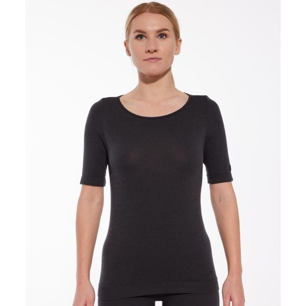 Koszulka damska z krótkim rękawem Brubeck JOGA MERINO. Szare bluzki Brubeck, bez wzorów, sportowe, bez kołnierzyka, bez ramiączek. Za 199.99 zł.