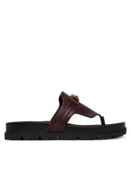 Guess Japonki FLJFRR LEA03 Bordowy. Czerwone klapki Guess, z aplikacjami, ze skóry, bez obcasa. Za 549.99 zł.