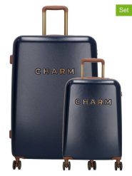 Charm Walizki (2 szt.) w kolorze granatowym rozmiar: onesize. Niebieskie walizki Charm, bez wzorów. Za 434.99 zł.