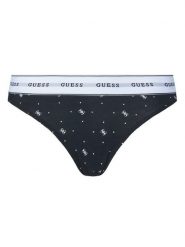 Guess Stringi O97E04 KBOE1 Czarny. Czarne stringi Guess, z aplikacjami, z bawełny. Za 89.99 zł.