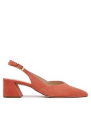 HÖGL Sandały Laura 9-104612 Koralowy. Pomarańczowe sandały Högl, bez wzorów, ze skóry, bez obcasa, na słupku, bez zapięcia. Za 529.99 zł.