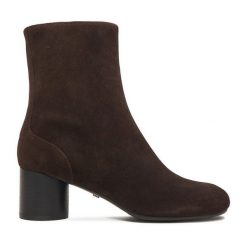 Botki Gino Rossi. Brązowe botki Gino Rossi, bez wzorów, bez obcasa, na słupku, bez zapięcia. Za 449.99 zł.