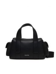 Calvin Klein Torebka Webbing Strap Pocket Bag LV04F3291G Czarny. Czarne torebki klasyczne Calvin Klein, bez wzorów, ze skóry, bez dodatków. Za 489.99 zł.