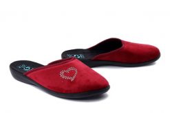 ADANEX 29253 DIL3VNR bordowy, kapcie damskie. Czerwone obuwie domowe Adanex, bez wzorów, bez zapięcia. Za 74.99 zł.