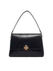 Tory Burch Torebka Charlie Quilted Large Shoulder Bag 185805 Czarny. Czarne torebki klasyczne Tory Burch, bez wzorów, ze skóry, bez dodatków. Za 3,469.00 zł.