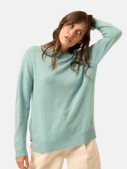 Just Cashmere Kaszmirowy sweter "Jospe" w kolorze miętowym rozmiar: S. Niebieskie swetry Just Cashmere, s, bez wzorów, z kaszmiru, bez ramiączek. Za 434.95 zł.