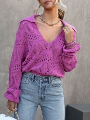 Milan Kiss Sweter w kolorze fioletowym rozmiar: M. Różowe swetry Milan Kiss, m, bez wzorów, z bawełny, bez ramiączek. Za 158.10 zł.