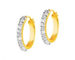 Złote kolczyki ze szkłem szlifowanym - koła, 20 mm. Żółte kolczyki Apart, szklane. Za 1,209.00 zł.